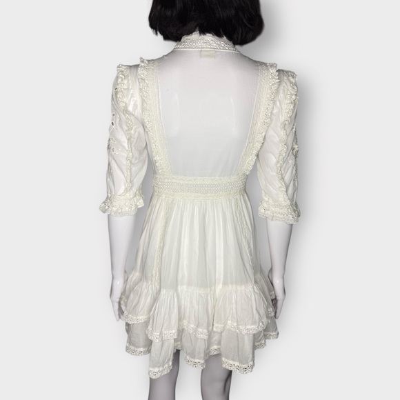 Sunday Best “Tauriel” White Ruffled Tiered Mini Dress - Picture 8 of 9